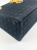 Christian Dior Vintage Black Lady Dior with Gold Hardware
