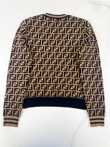 Fendi Long Sleeve Brown Jumper Size 40