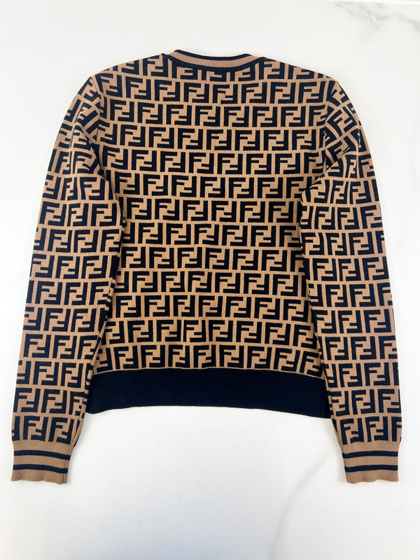 Fendi Long Sleeve Brown Jumper Size 40
