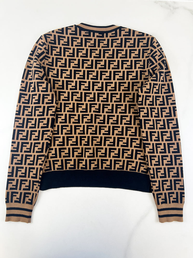Fendi Long Sleeve Brown Jumper Size 40