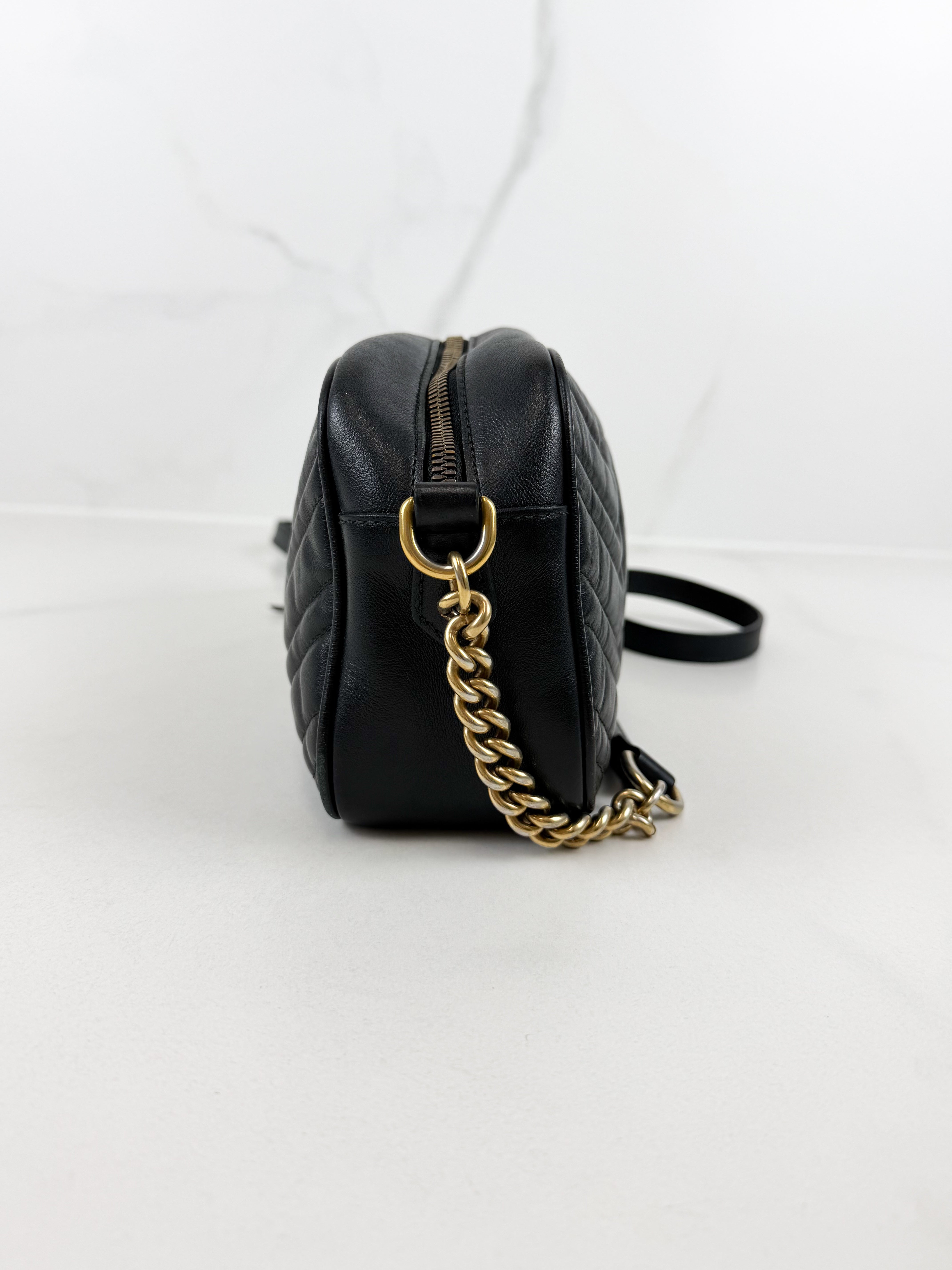 Gucci Black GG Marmont Shoulder Bag