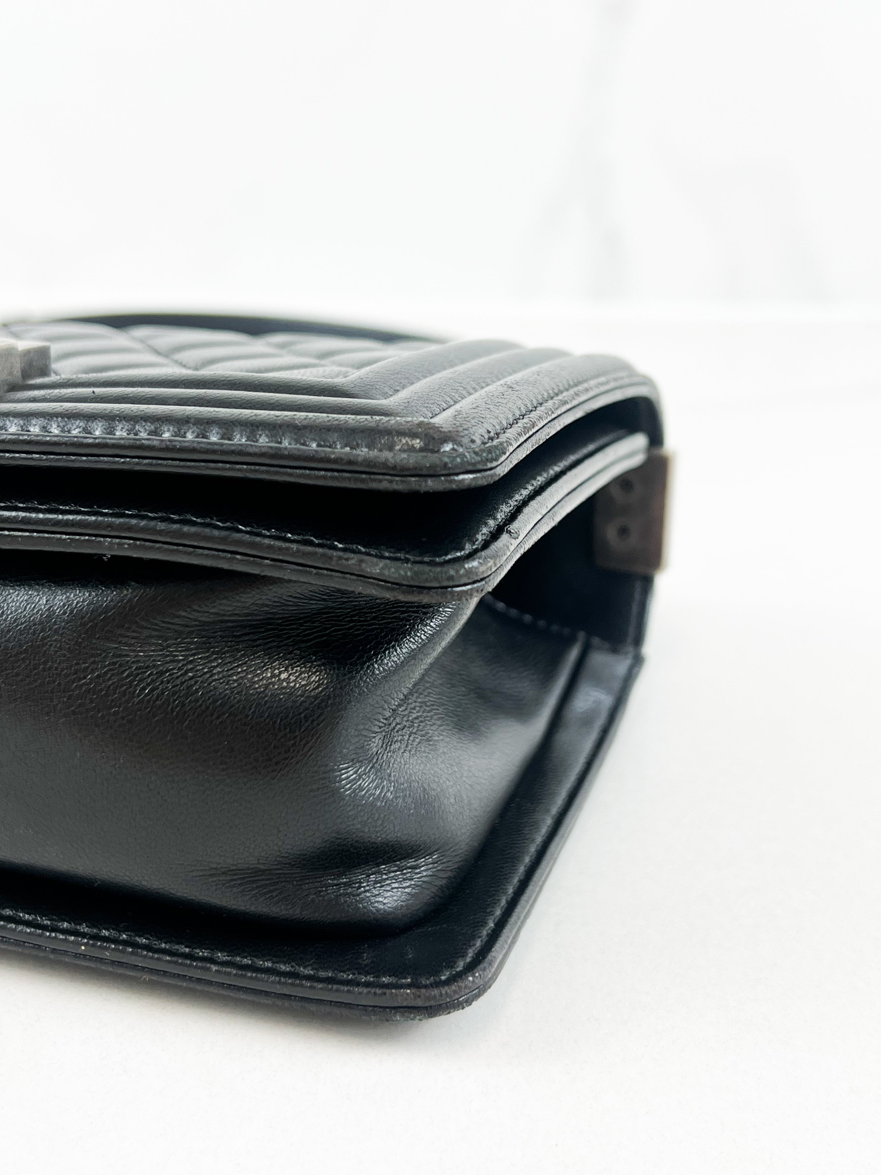 Chanel Small Lambskin Boy Bag with Ruthenium Hardware