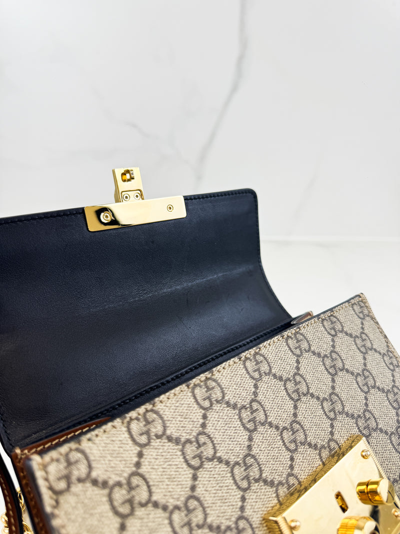 Gucci GG Supreme Small Padlock Shoulder Bag
