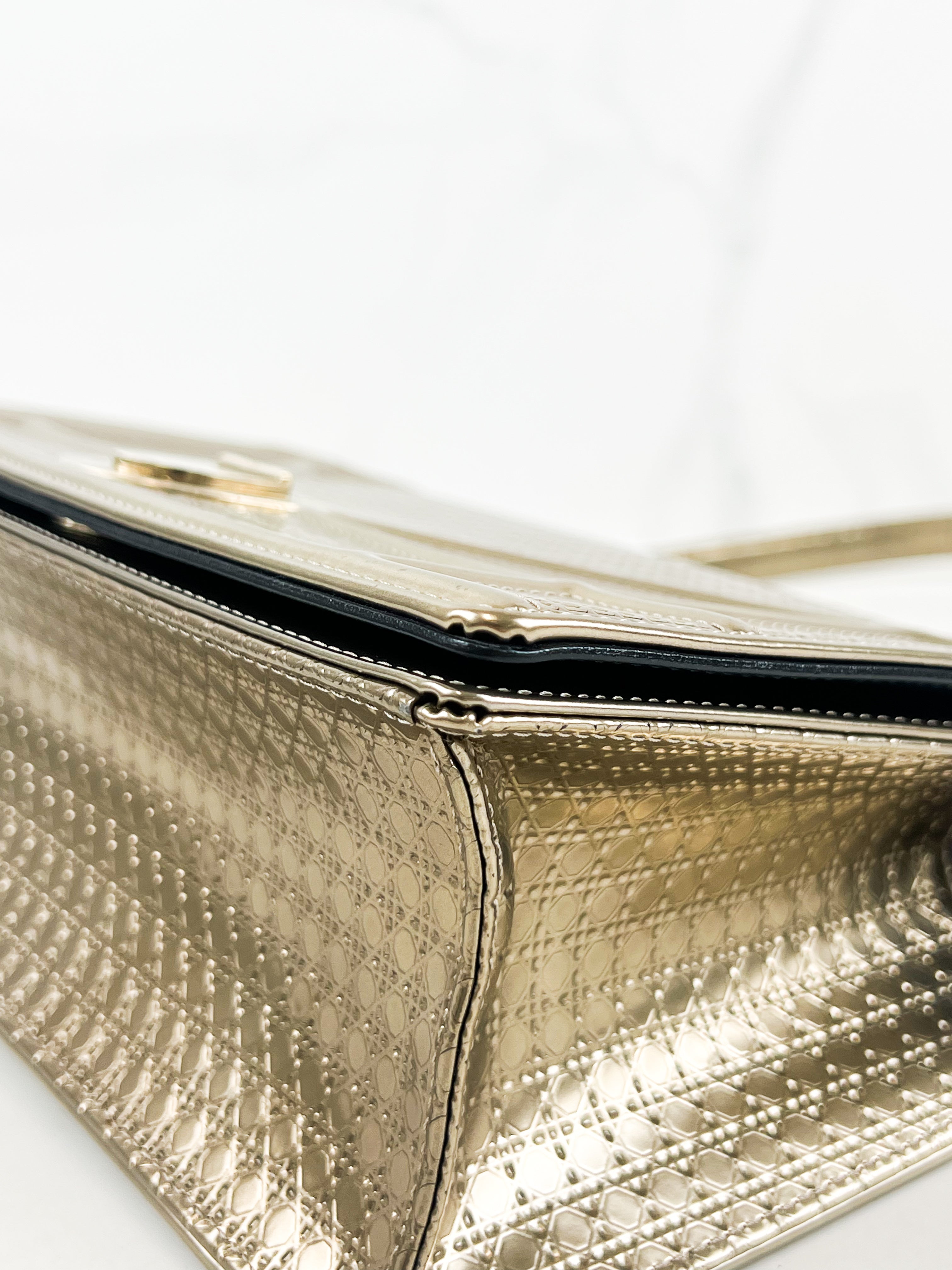 Christian Dior Medium Gold Diorama Shoulder Bag