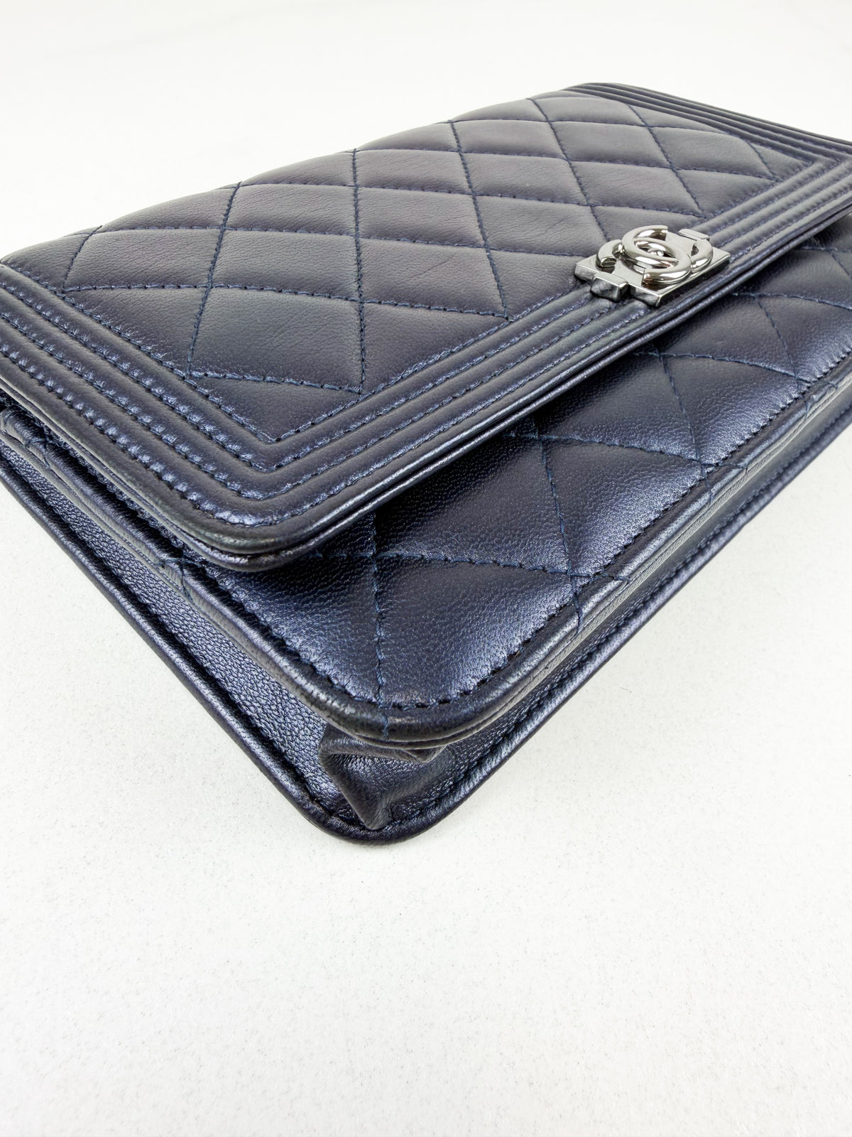 Chanel Boy Wallet on Chain in Quilted Lambskin with SHW