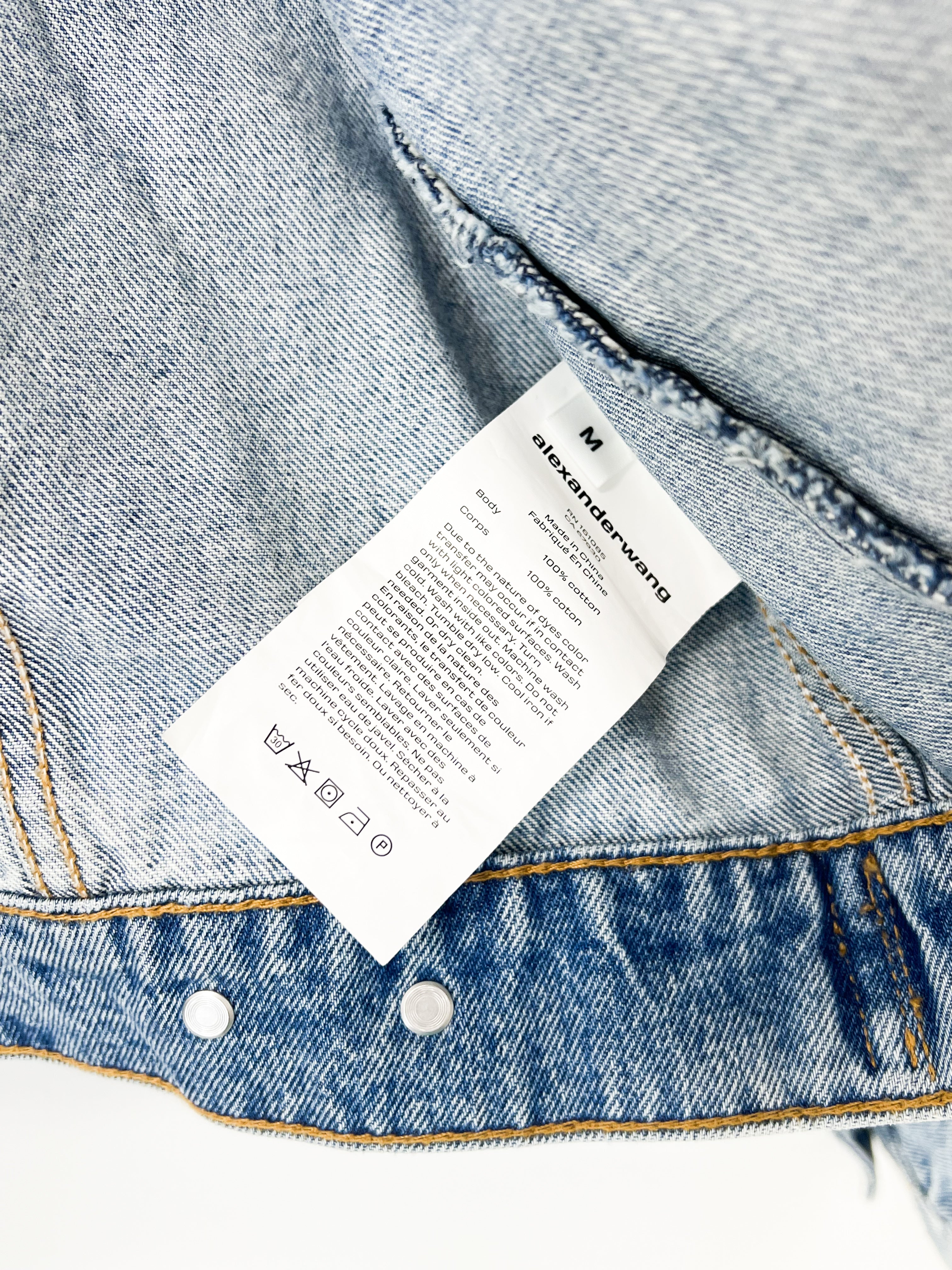 Alexander Wang Regen Indigo Denim Clip Trucker Jacket