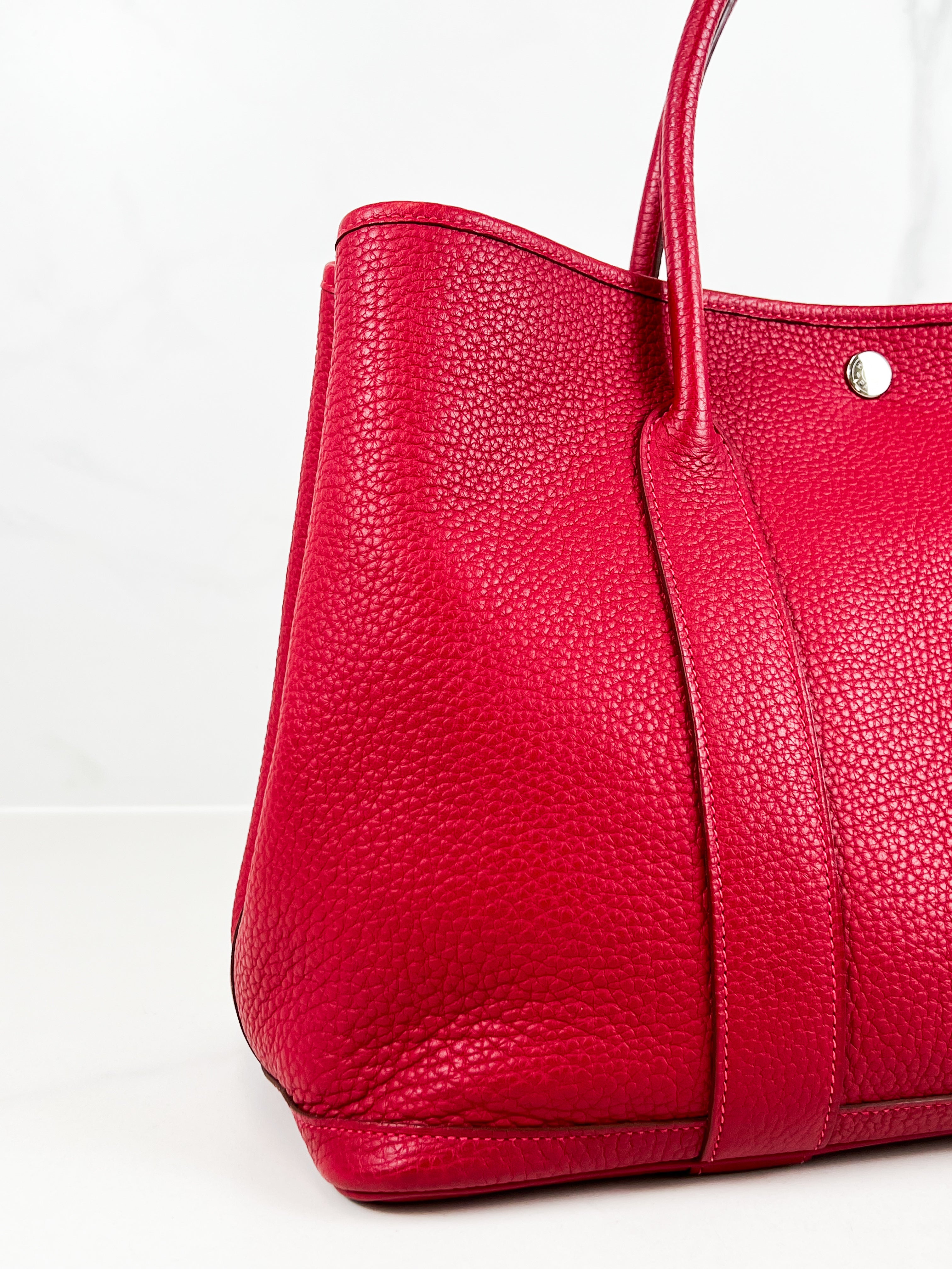 Hermes Garden Party 30 in Red Negonda Leather