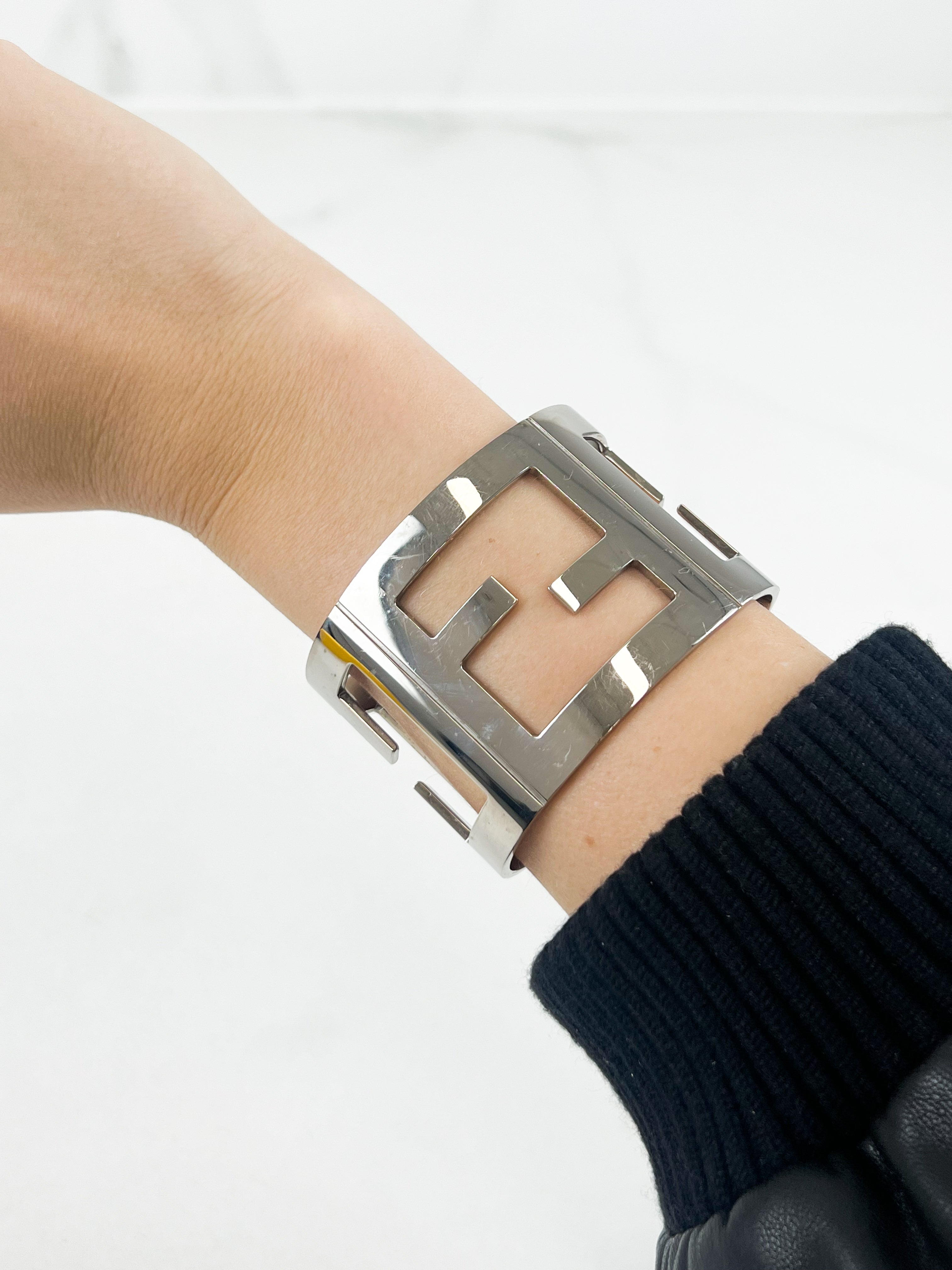 Fendi Metallic Zucca FF Cuff