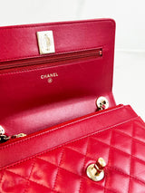 Chanel Red Trendy Wallet On Chain with Light GHW
