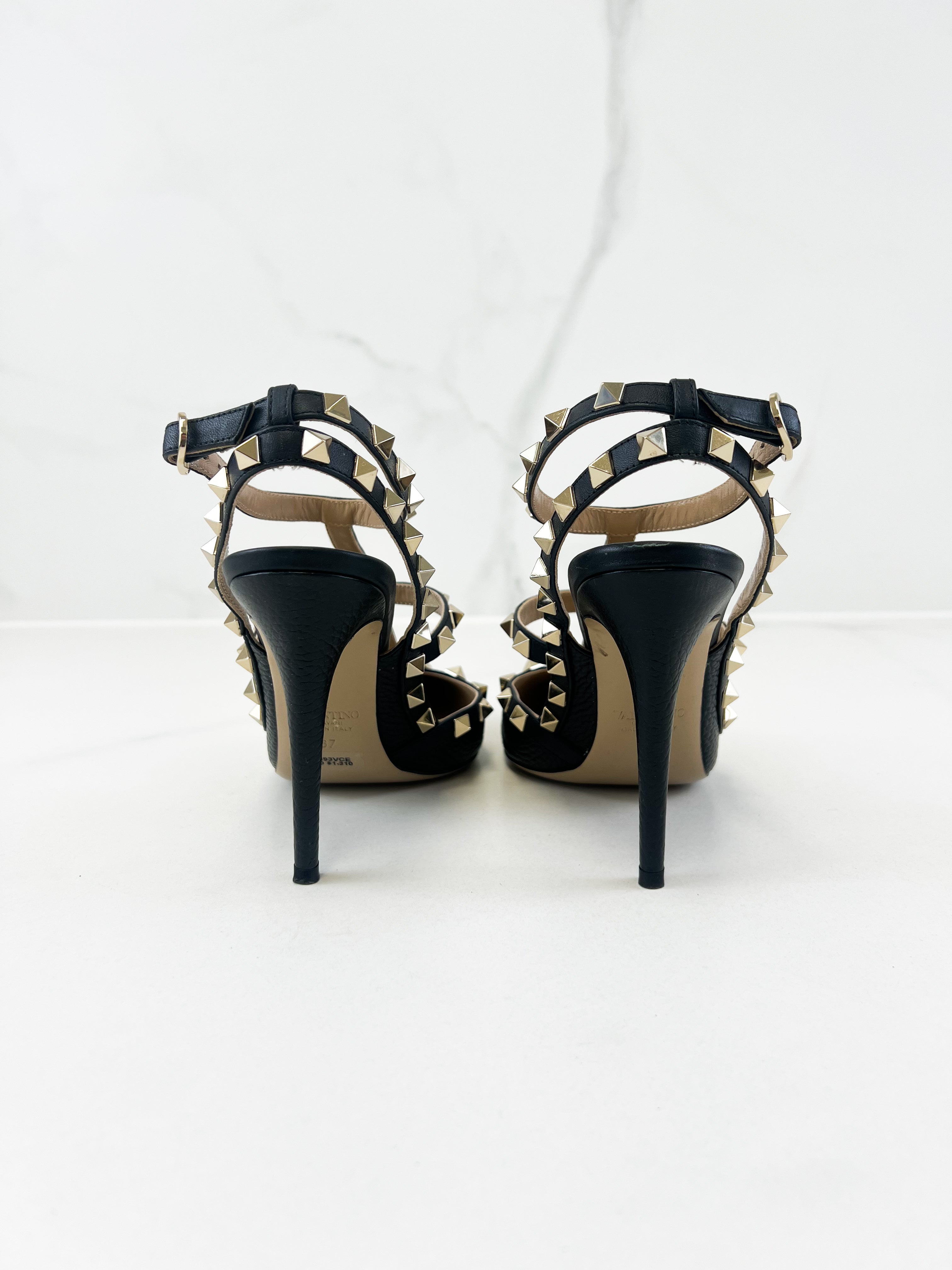 Valentino Black Caged Rockstud Pumps Size 37