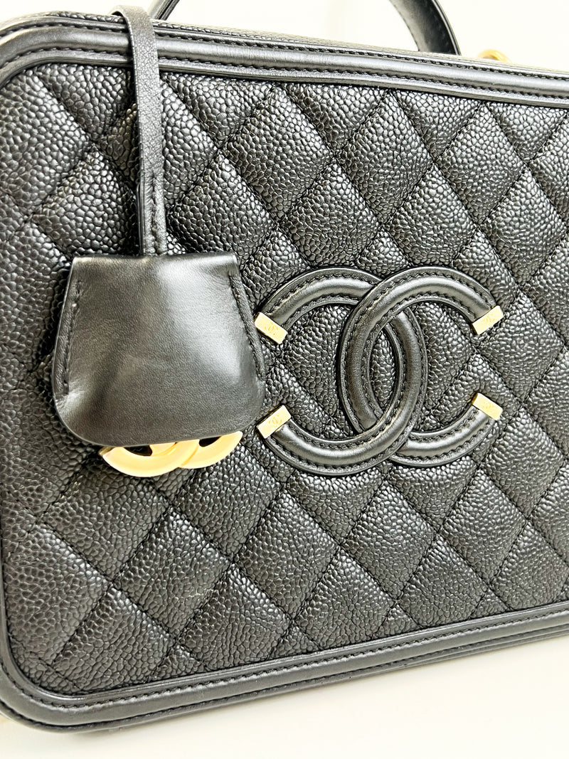 Chanel Filigree Medium Black Caviar Vanity Bag