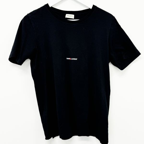 Saint Laurent Black Logo Print T Shirt Size L
