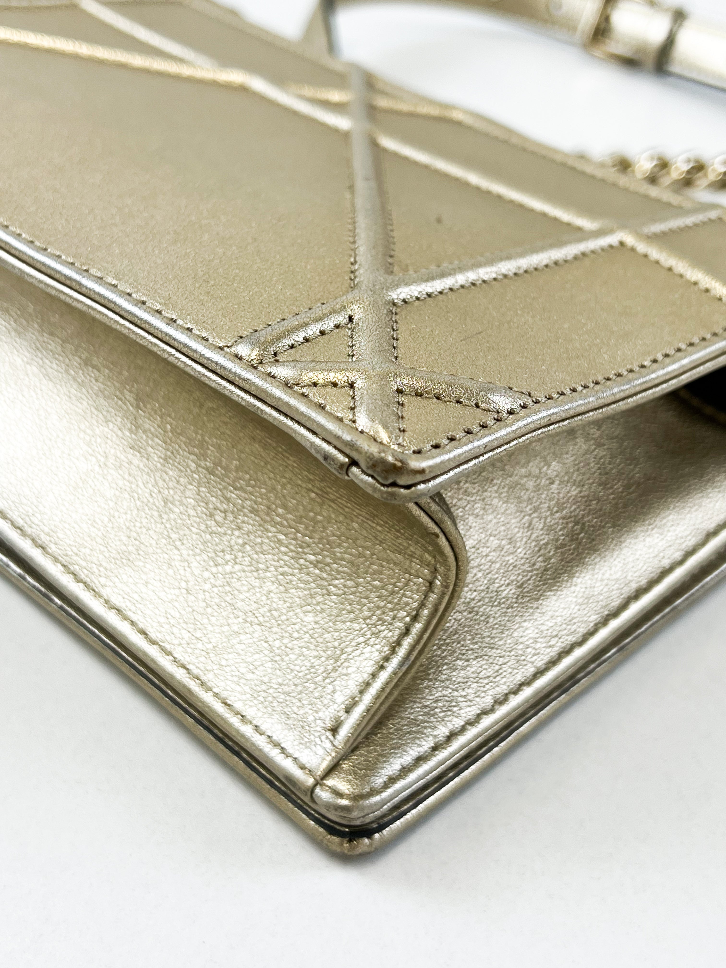 Christian Dior Gold Small Diorama Shoulder Bag GHW