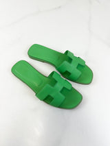 Hermes Oran Sandal Vert Pomme Size 37