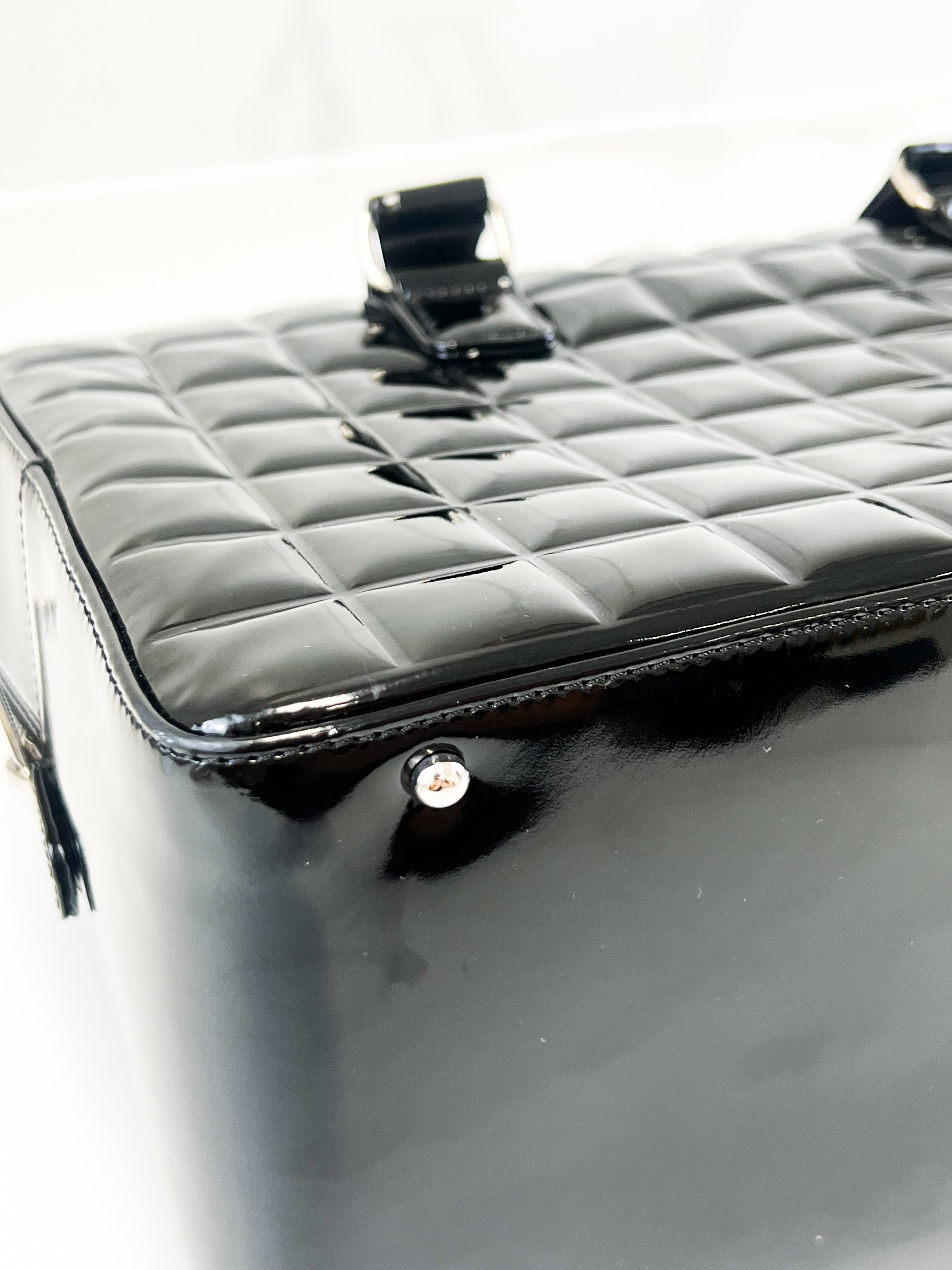 Chanel Black Patent Bowling Bag