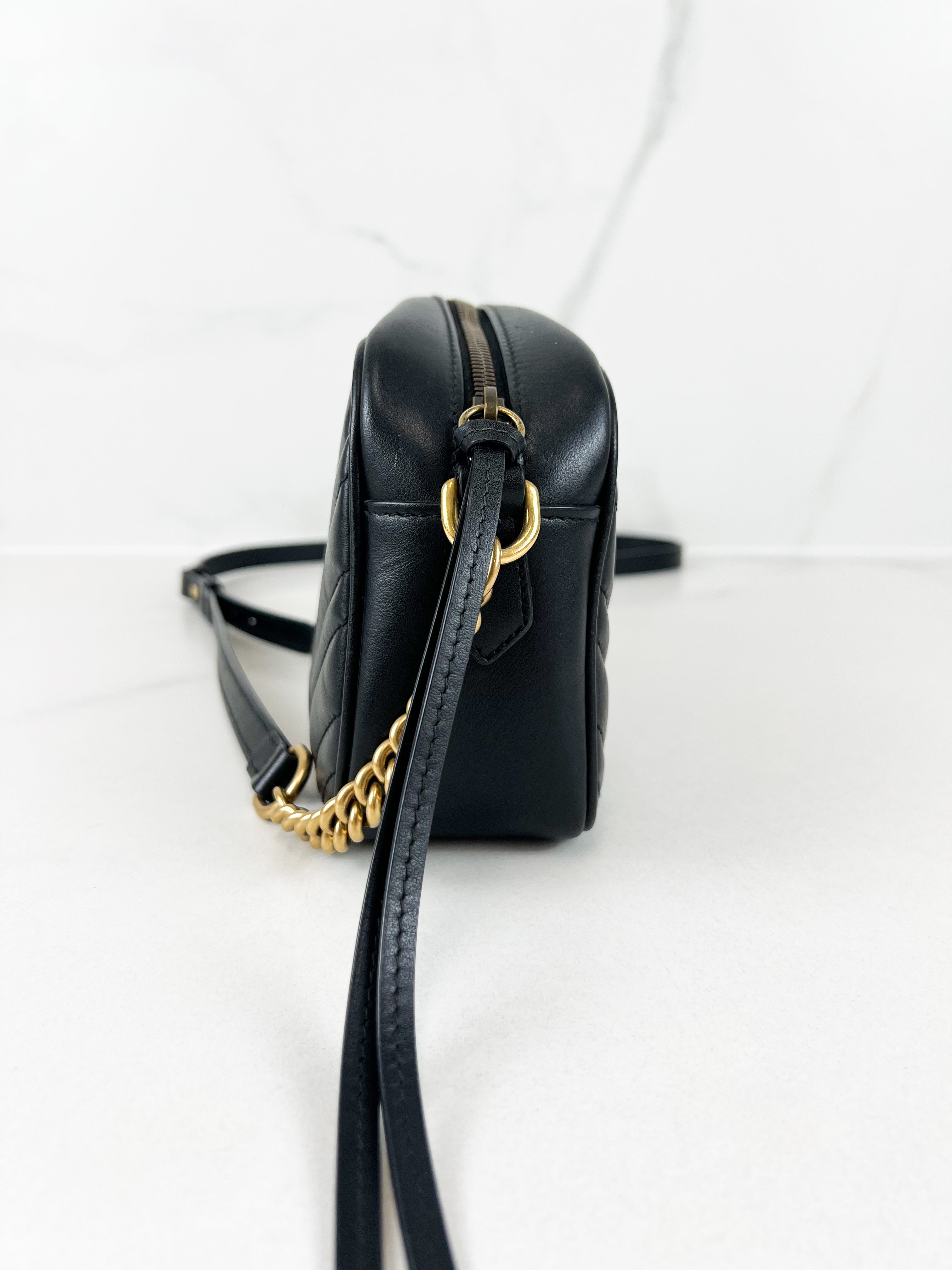 Gucci Black GG Small Marmont Shoulder Bag
