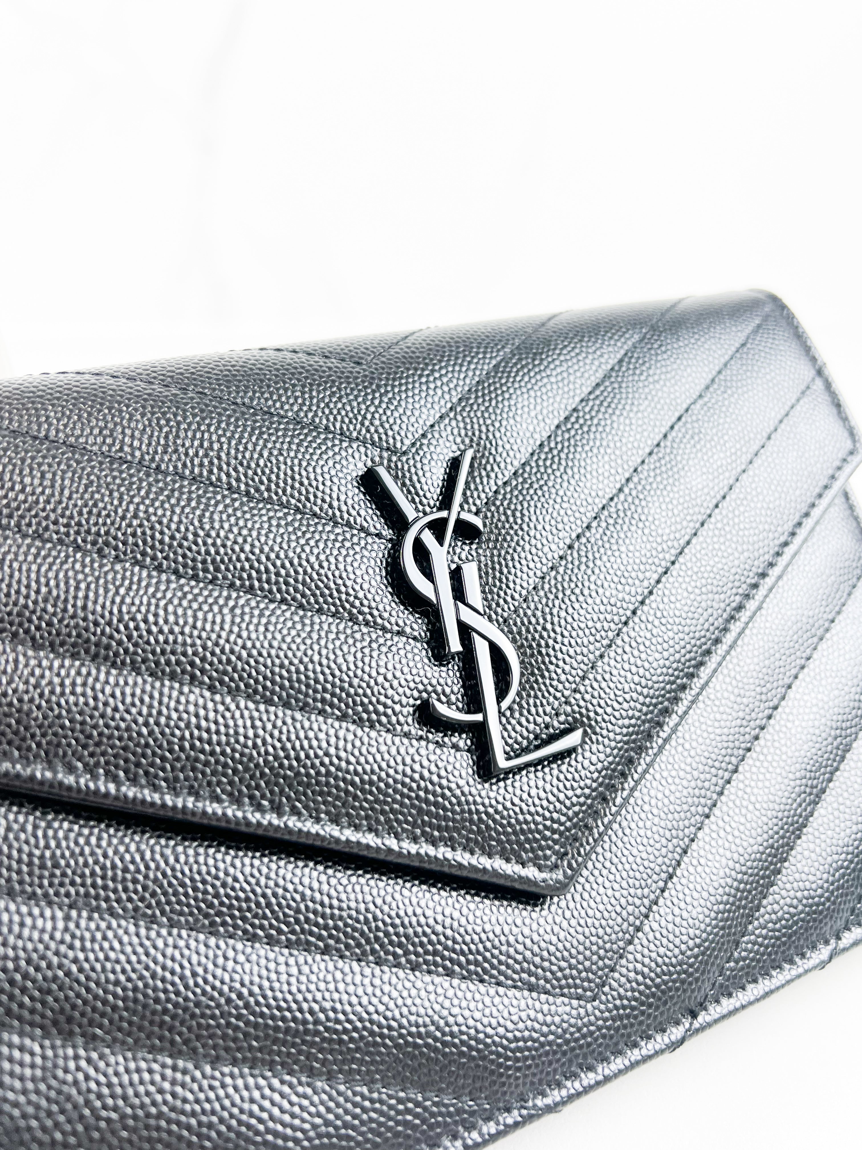 Saint Laurent Black Cassandre Envelope WOC