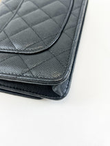 Chanel Black Caviar CC Classic Wallet On Chain GHW