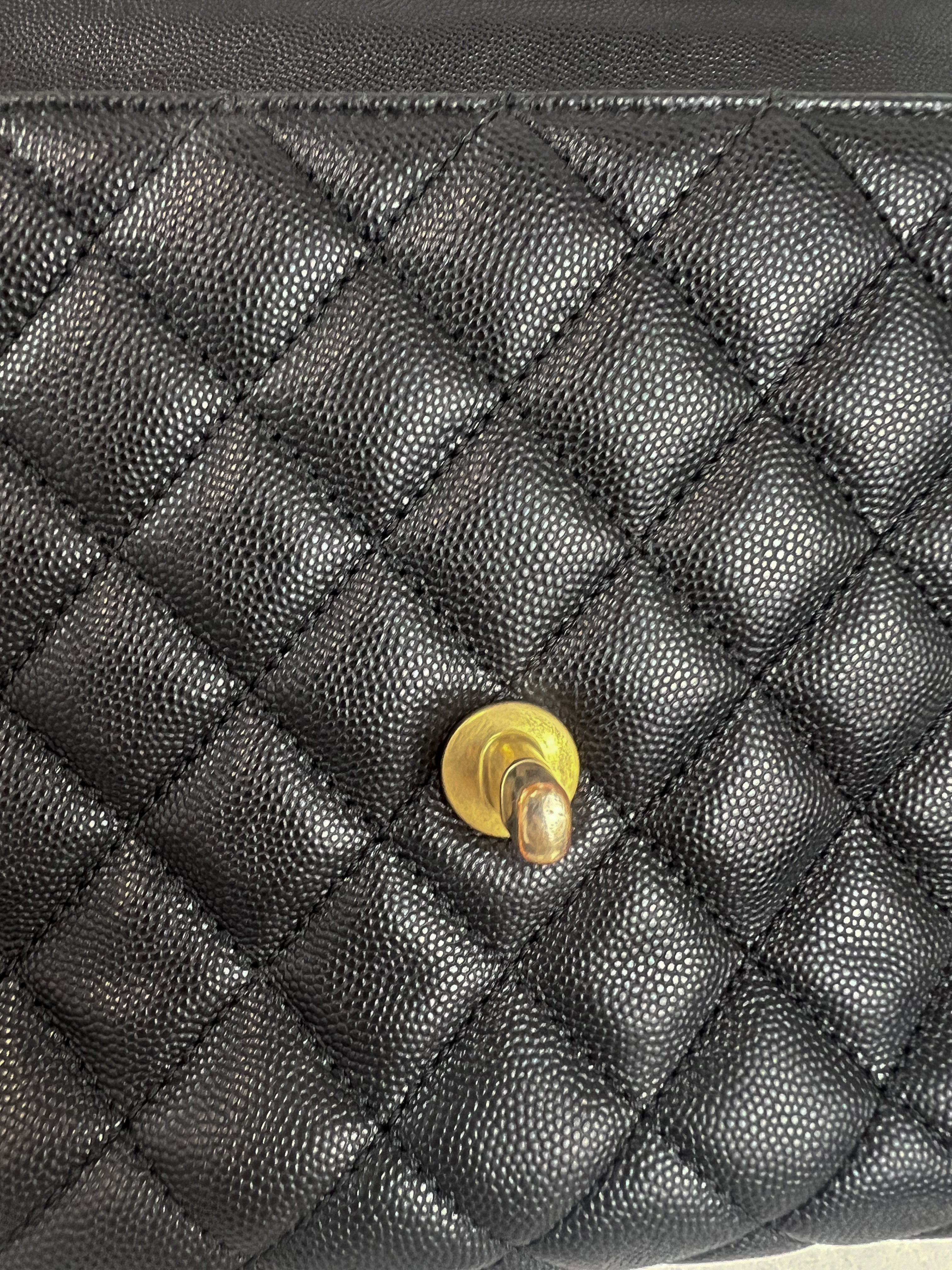 Chanel Medium Top Handle Coco in Black Caviar with GHW