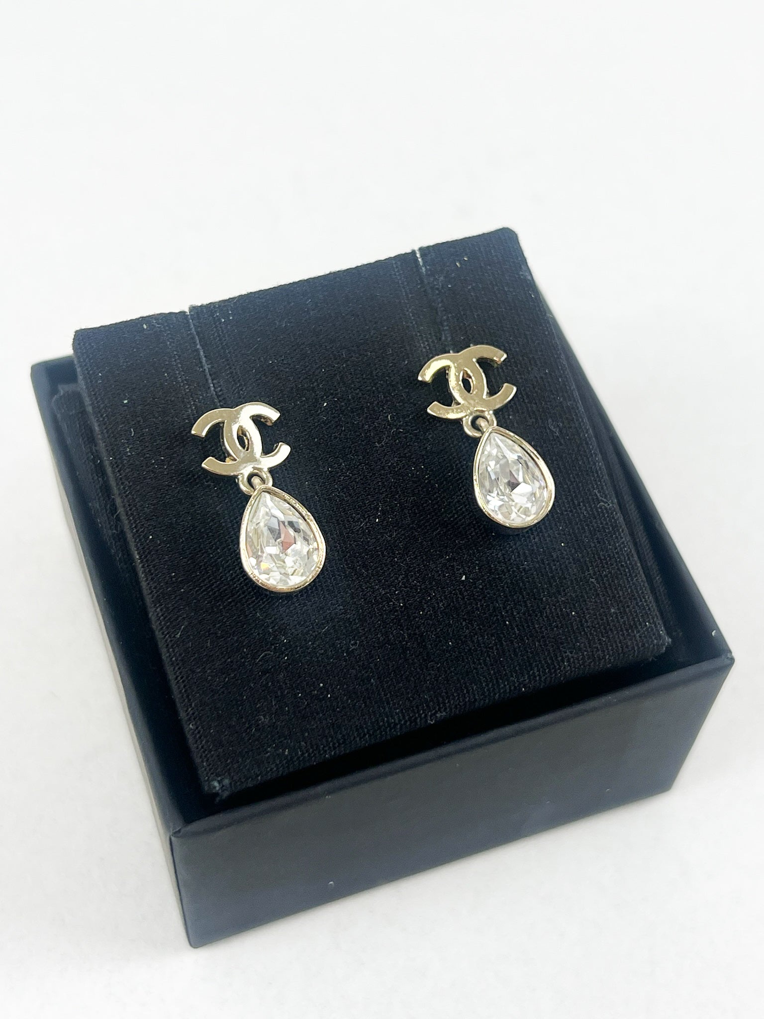 Chanel CC Logo Drop Earrings