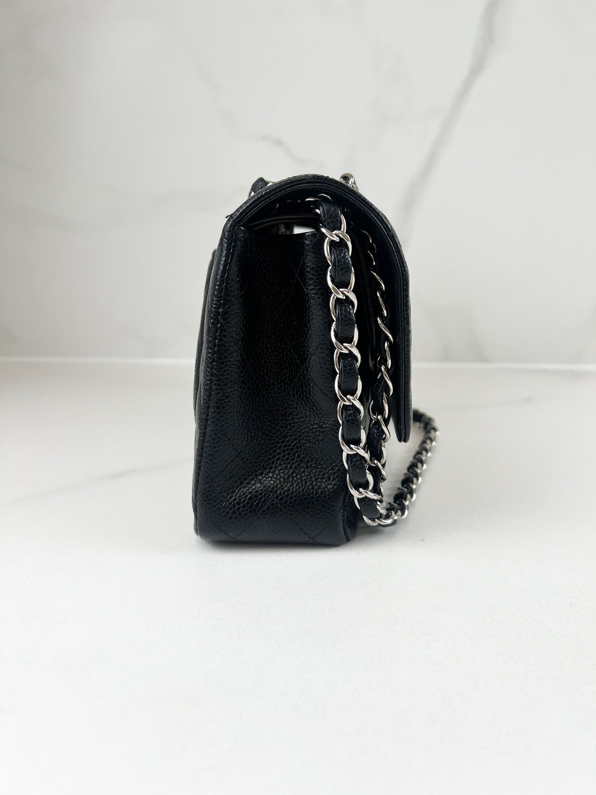 Chanel CC Medium Caviar Black Classic Double Flap Shoulder Bag