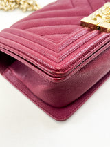 Chanel Small Burgundy Caviar Boy Bag