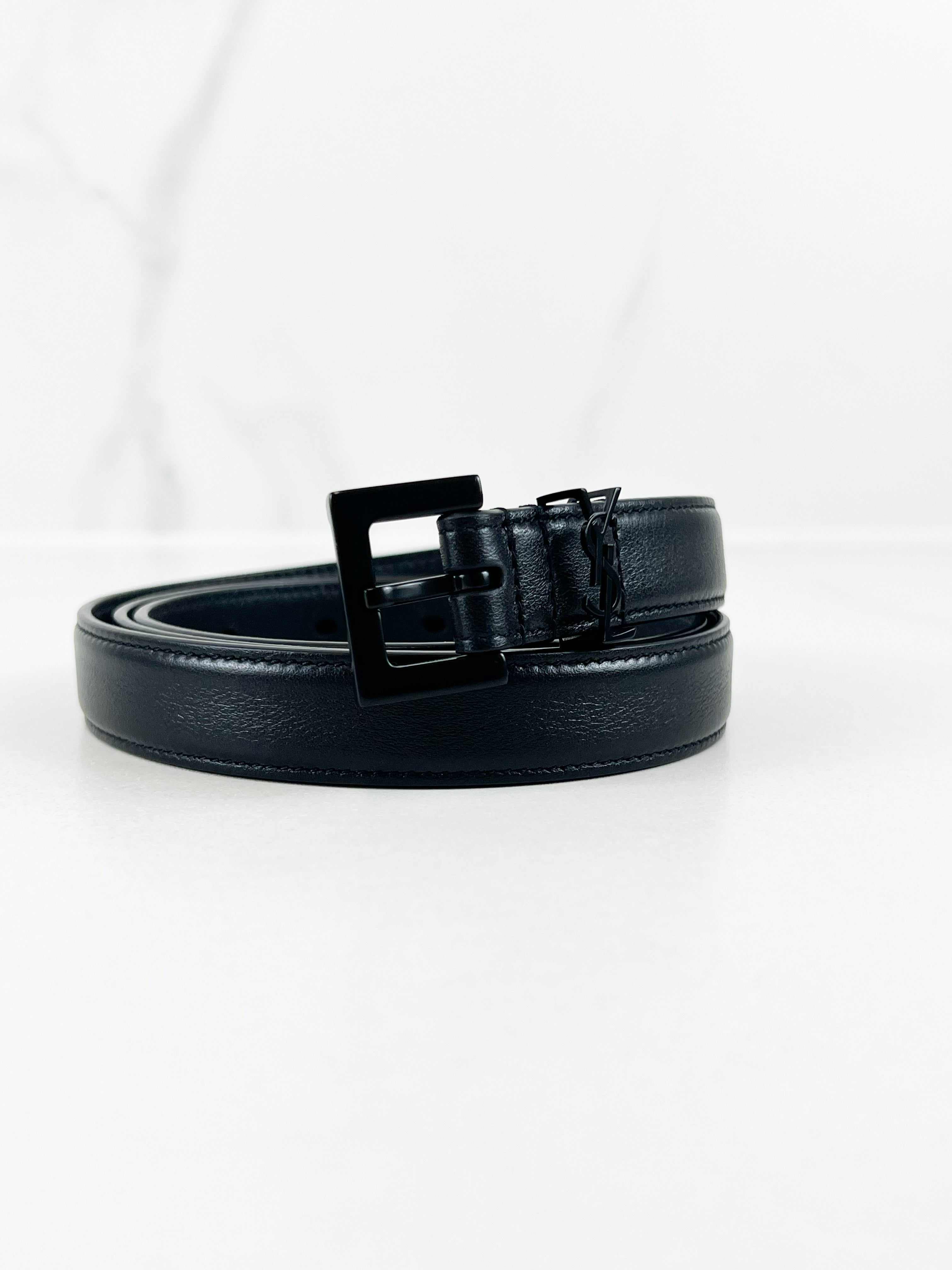 Saint Laurent Cassandre Black Belt Size 90