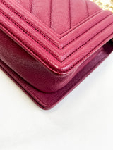 Chanel Small Burgundy Caviar Boy Bag