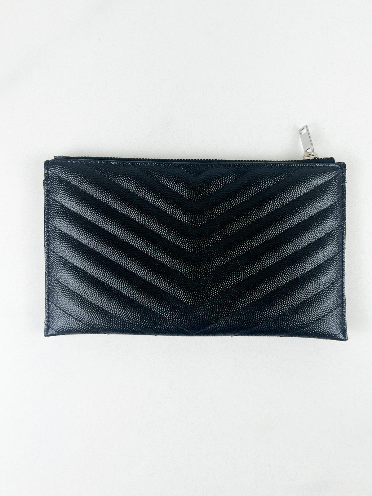 Saint Laurent Cassandre Metelasse Pouch in Grain De Poudre Leather with SHW