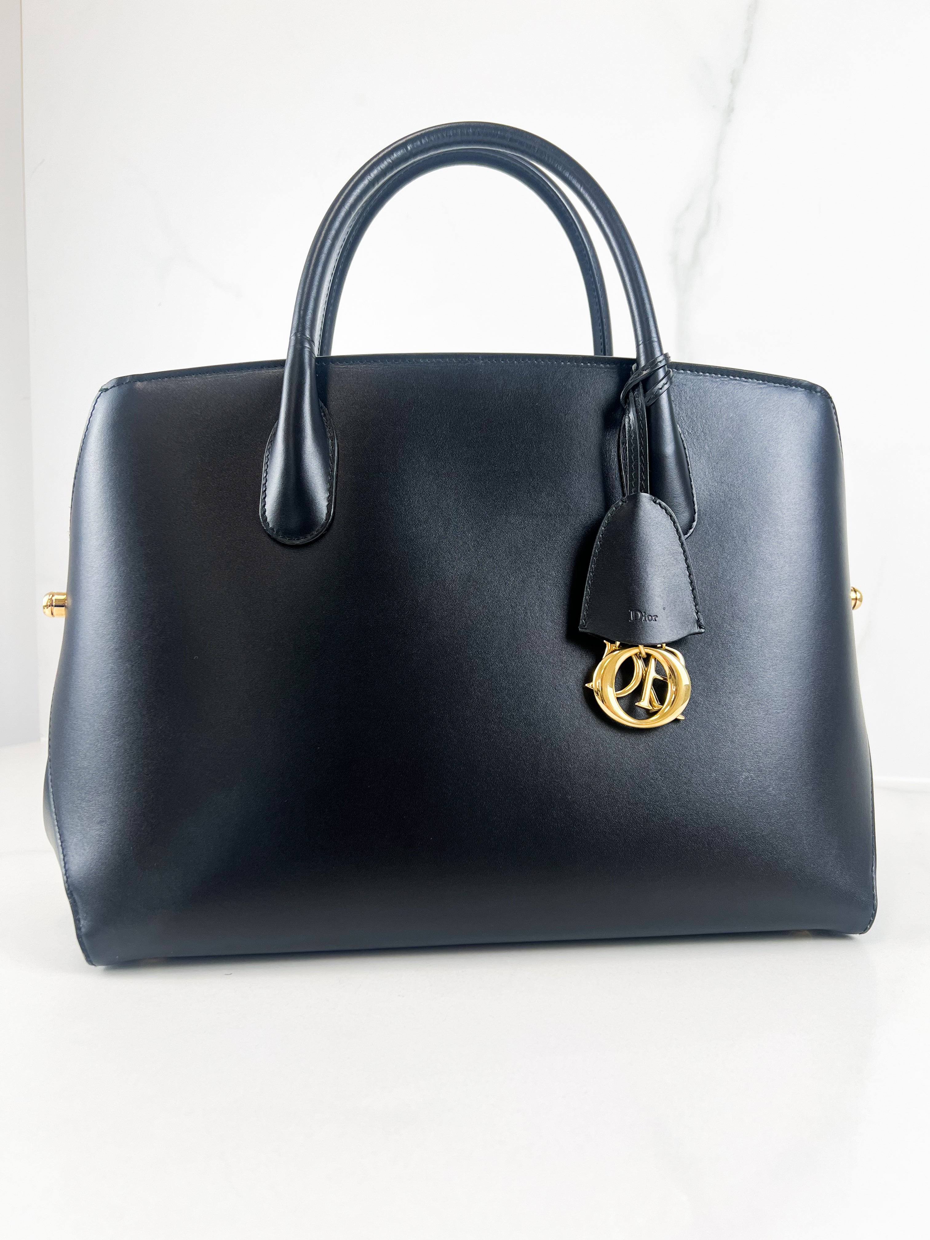 Christian Dior Open Bar Black Leather Tote