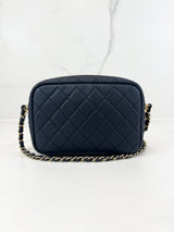 Chanel Camera Leather Navy Crossbody Bag