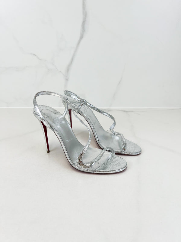 Christian Louboutin Rosalie 100mm Silver Size 39.5