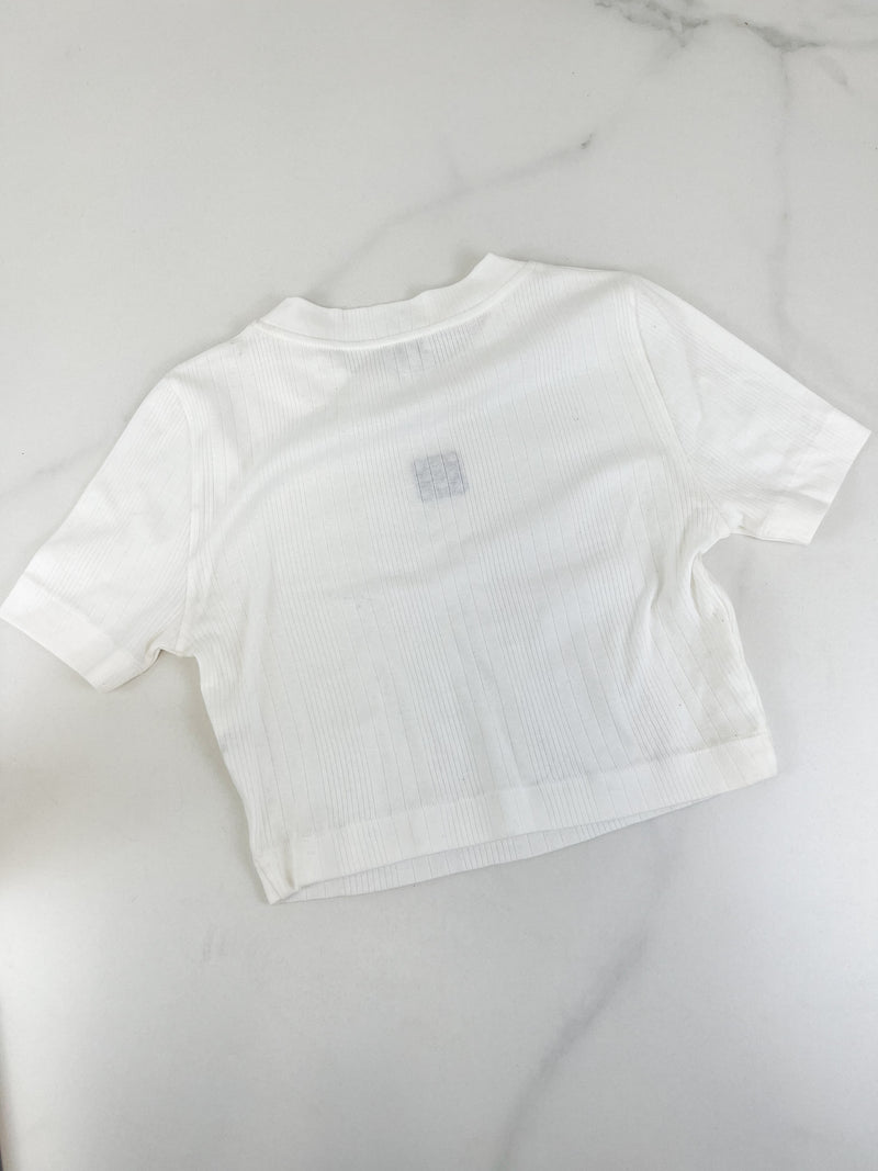 Loewe White Logo Cropped Top Size Small