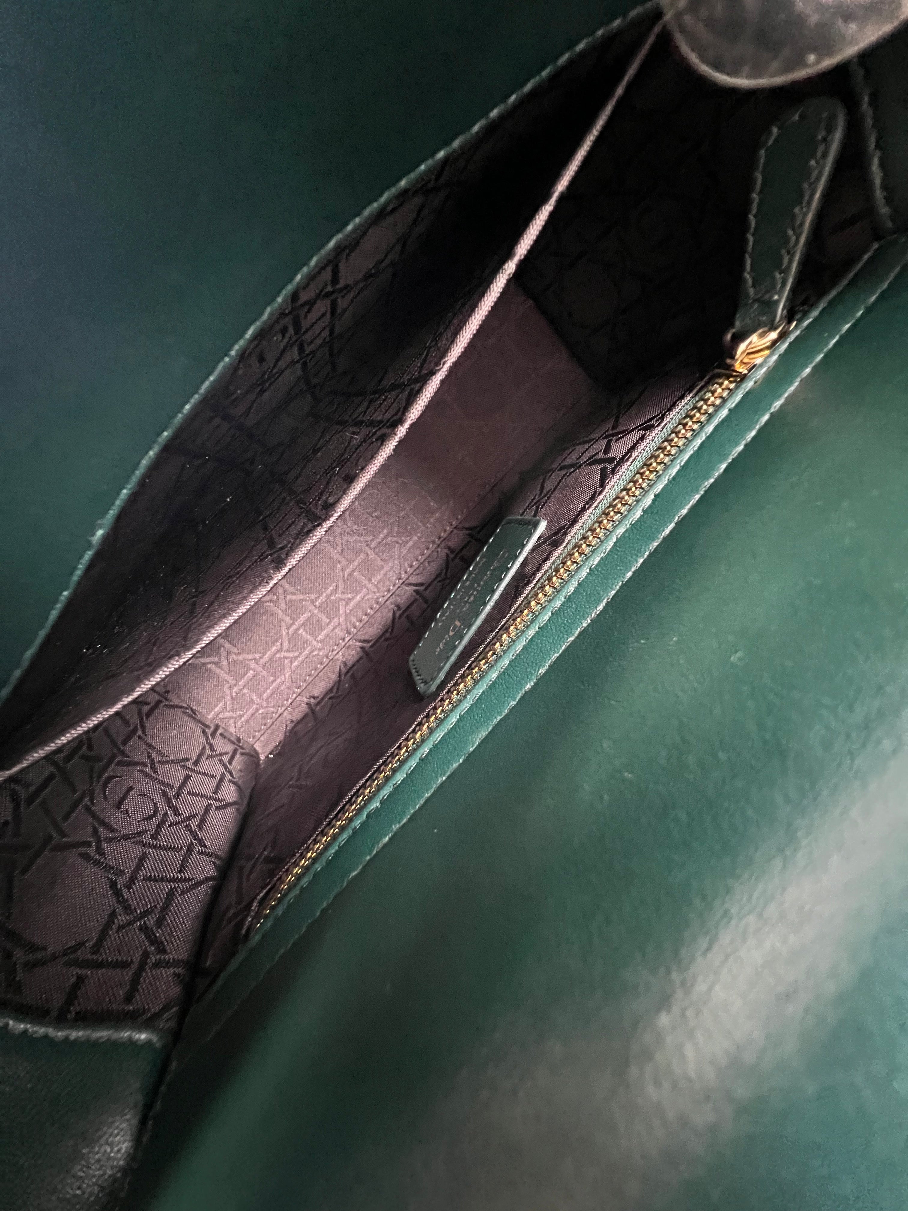 Christian Dior Small Lady Dior In Cedar Green Lambskin with GHW