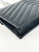 Saint Laurent Black Cassandre Envelope WOC SHW