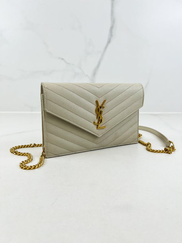 Saint Laurent Bone Cassandre Envelope WOC