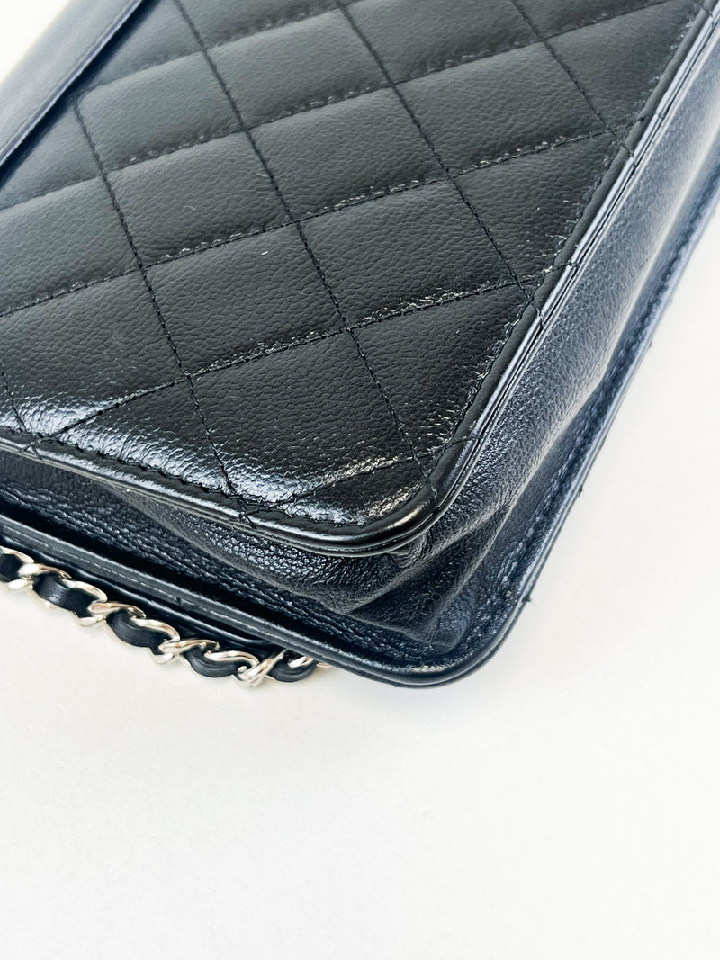 Chanel Black Calfskin CC WOC with SHW