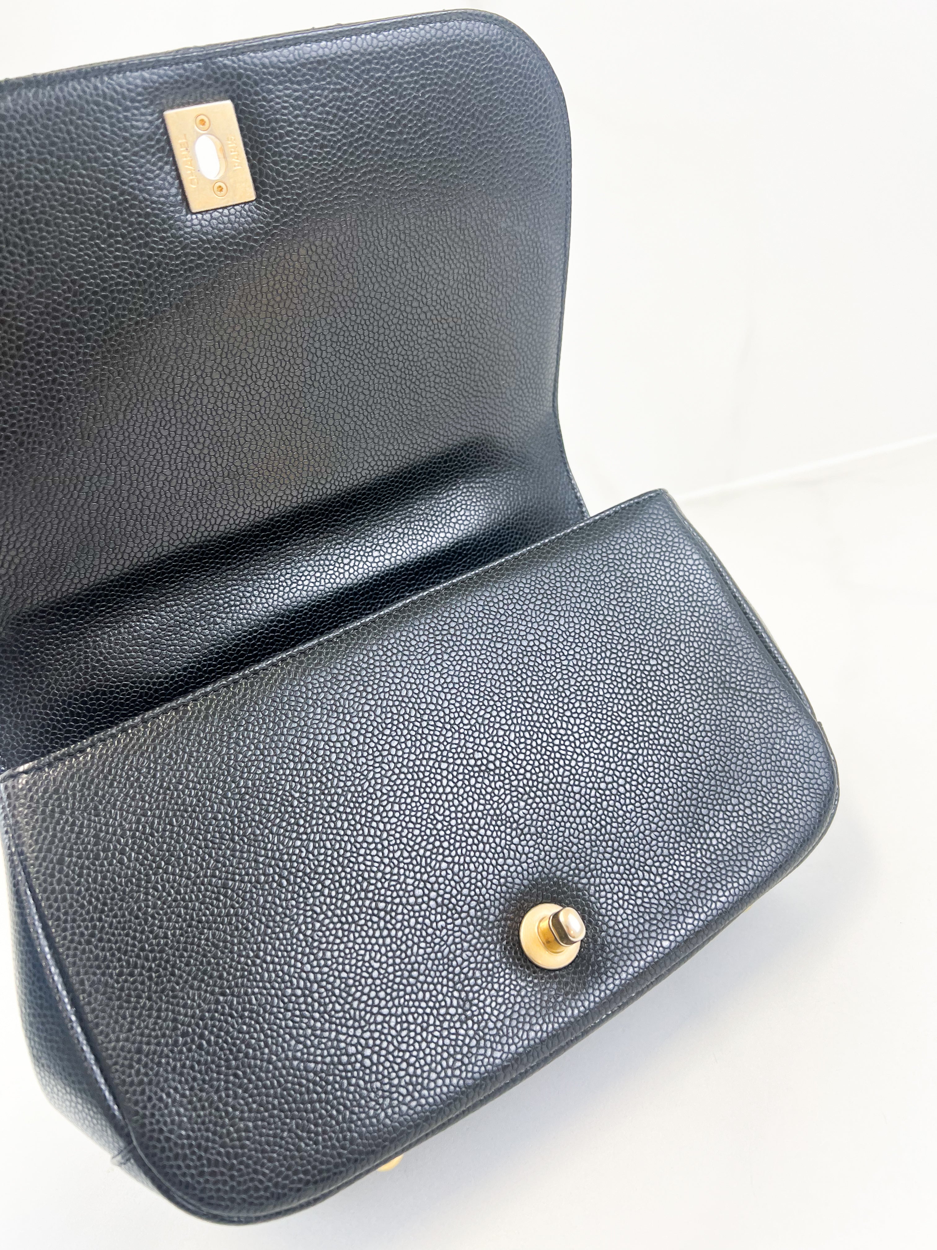 Chanel Caviar Top Handle Flap Shoulder Bag