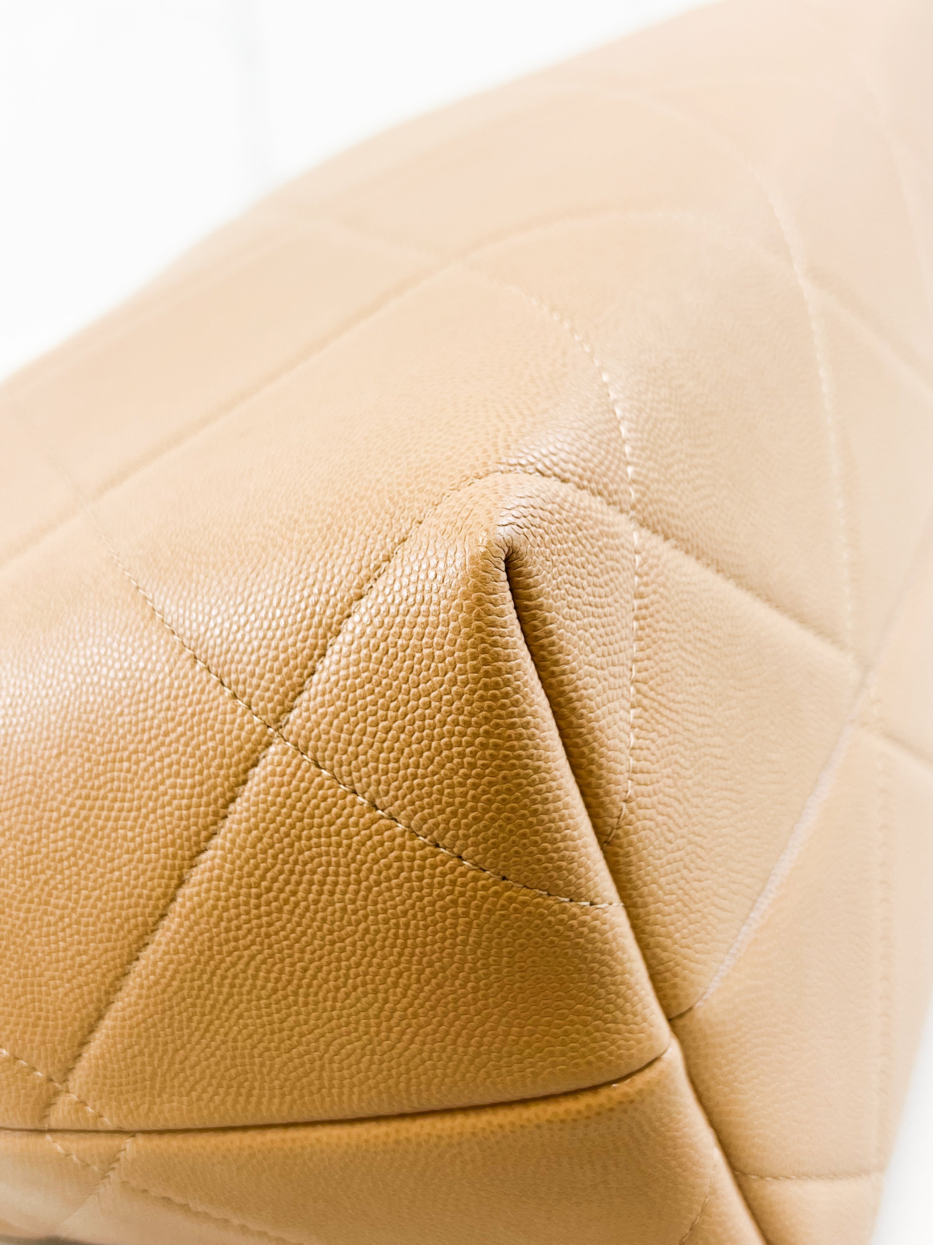 Chanel Beige Caviar Shoulder Bag