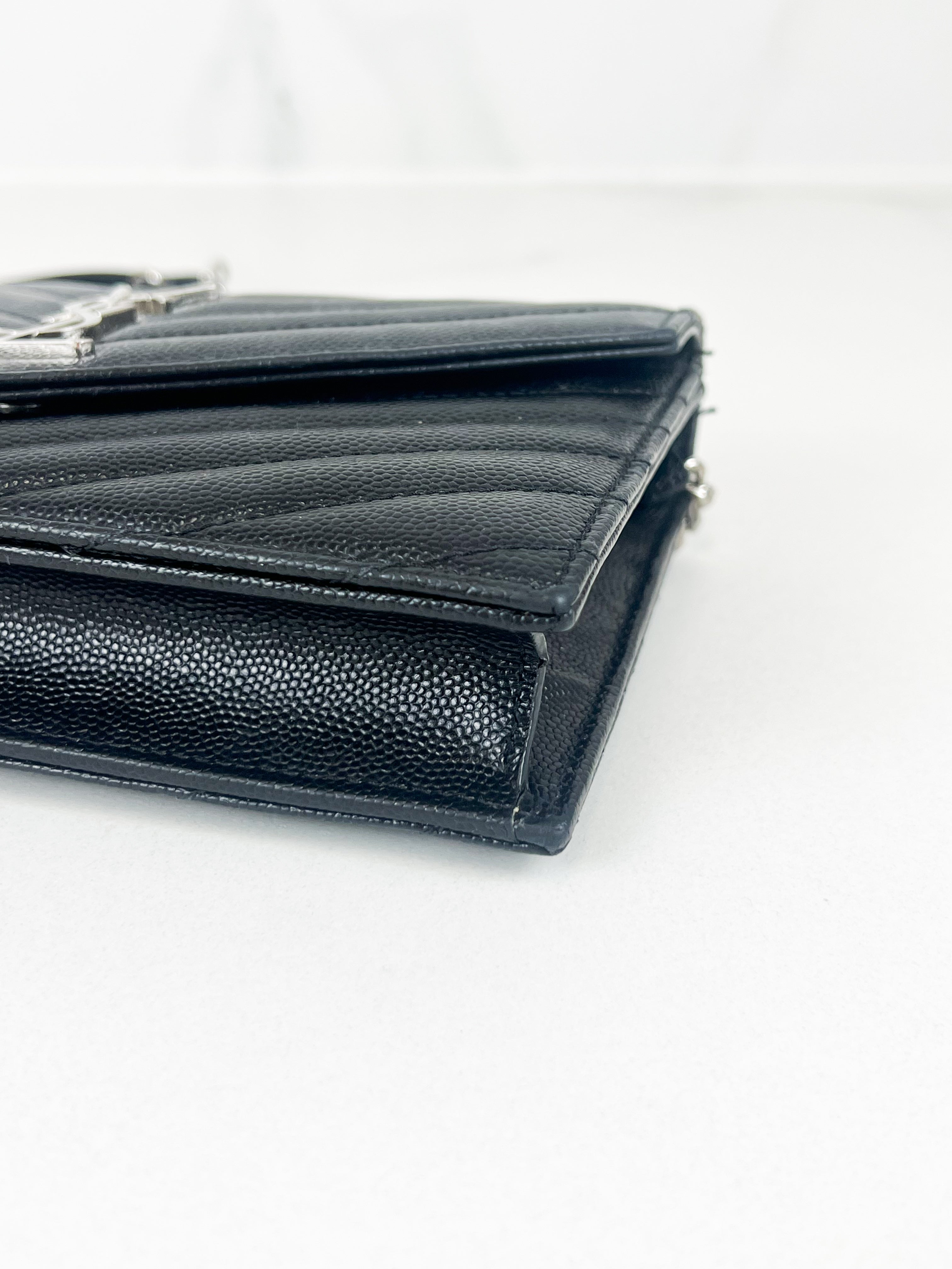 Saint Laurent Black Cassandre Envelope WOC