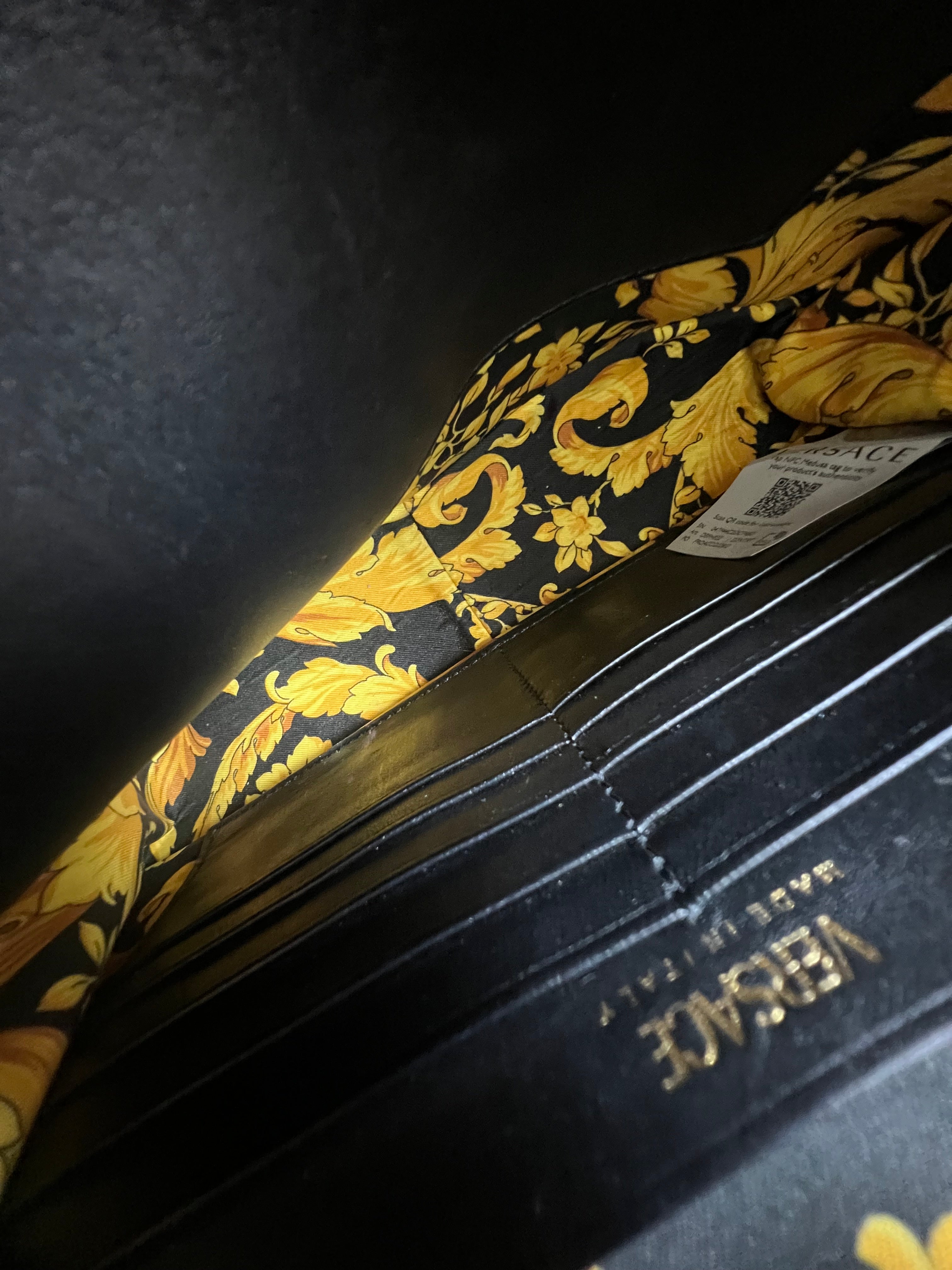 Versace Black Virtus Shoulder Bag with GHW