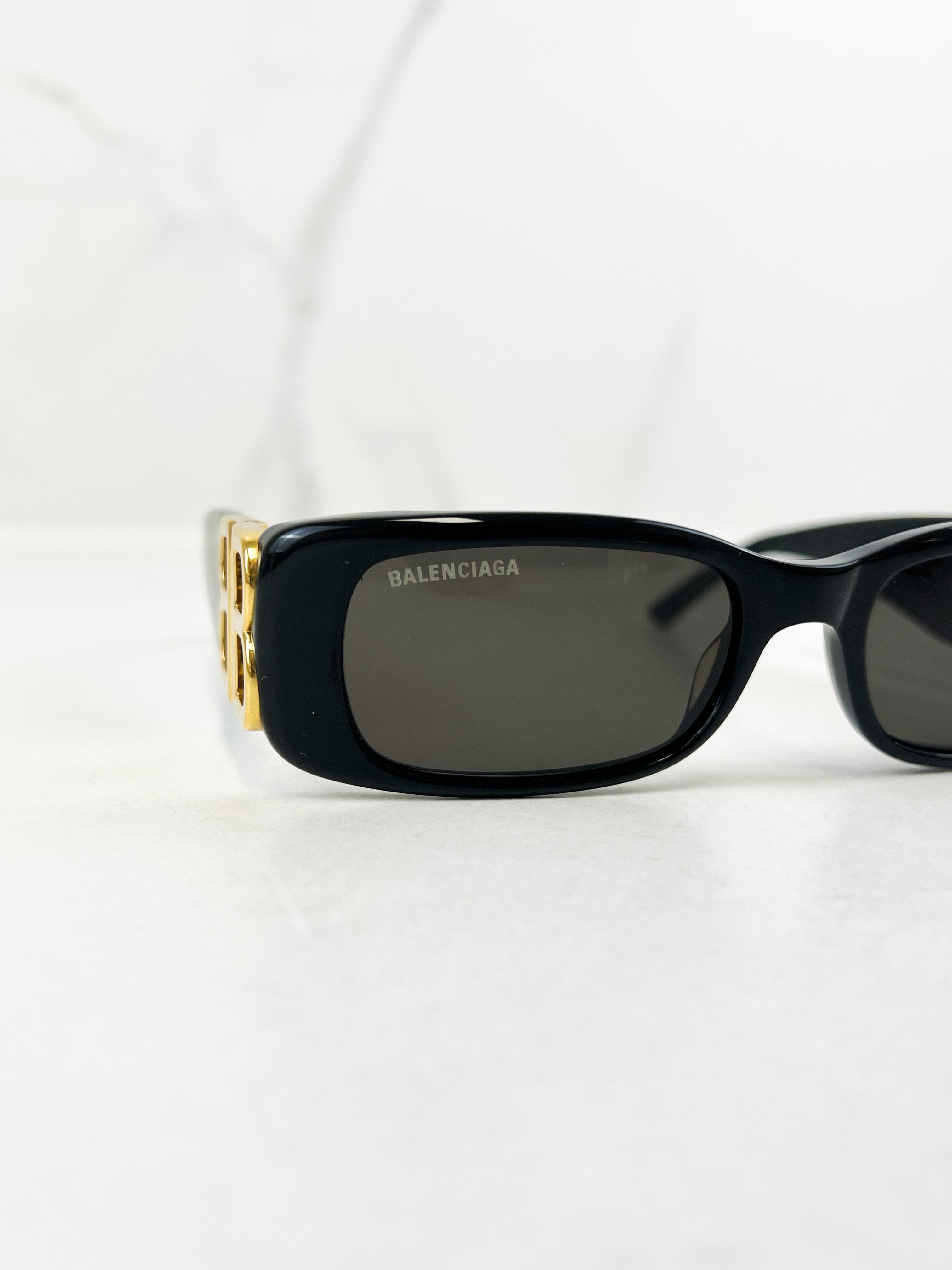 Balenciaga Black Frame Logo Sunglasses