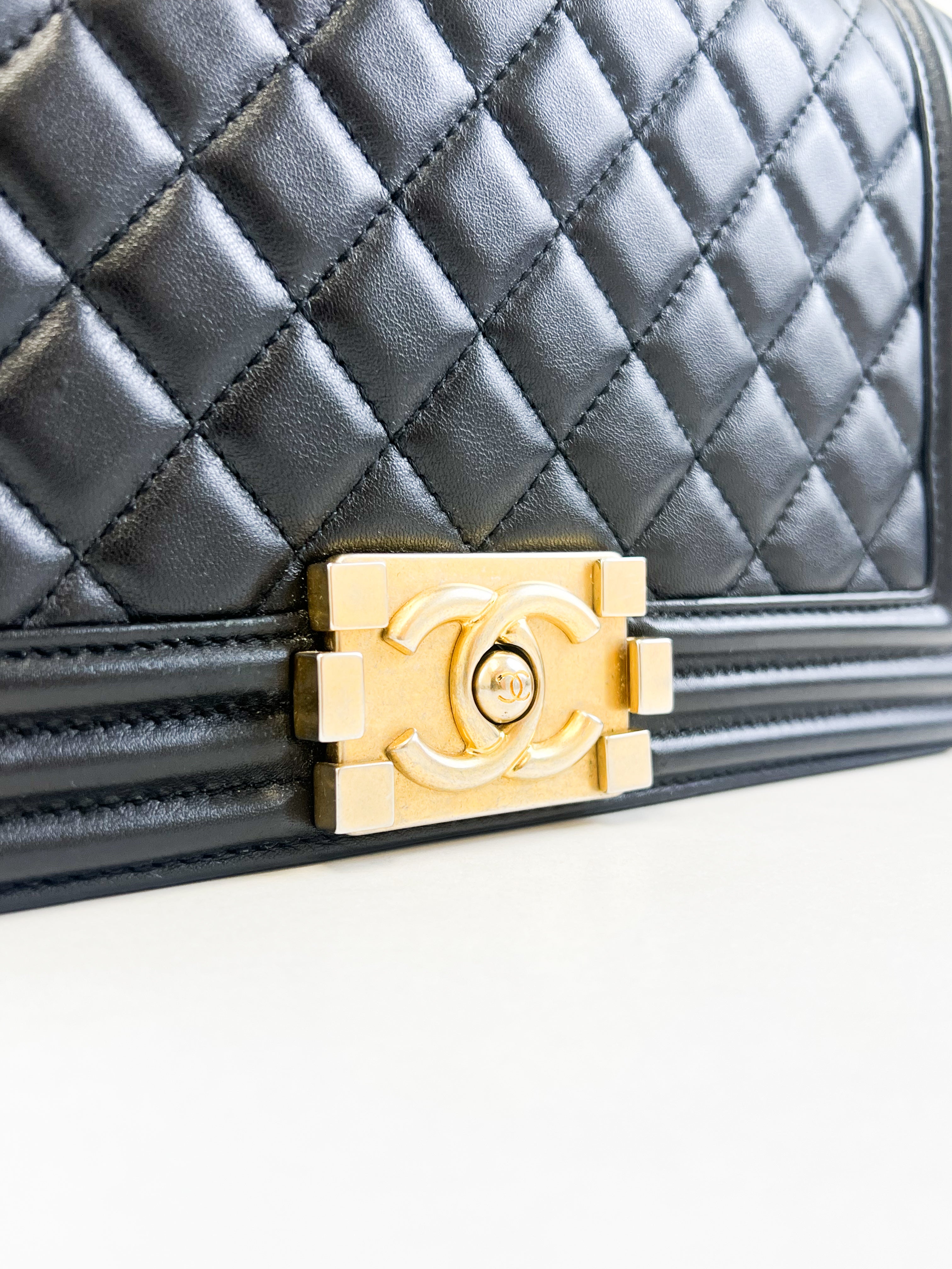 Chanel Black Old Medium Calfskin Boy Bag GHW