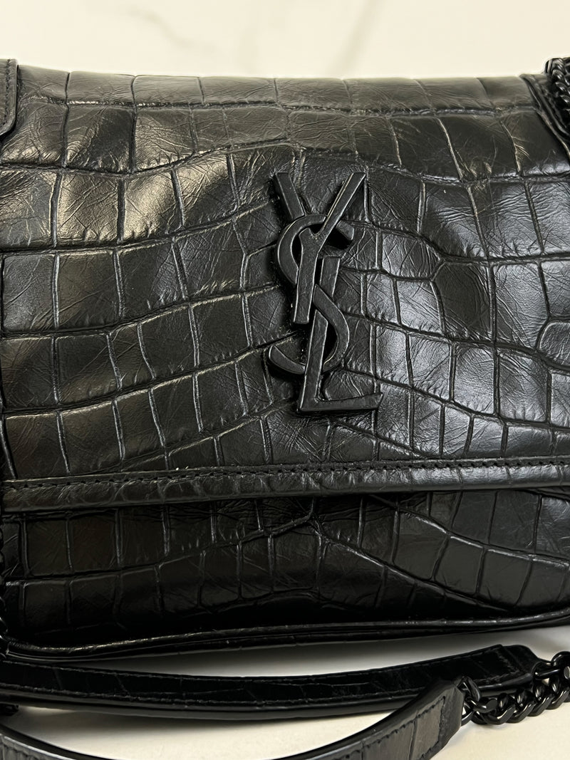 Saint Laurent Nikki Chain Bag in Crinkled Leather