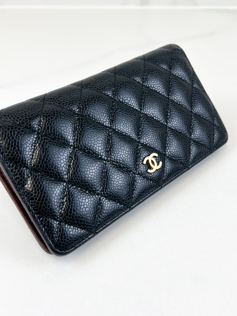 Chanel CC Black Caviar Flap Wallet GHW