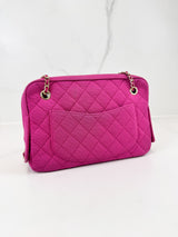 Chanel Matelasse Pink Fabric Chain Shoulder Bag Light GHW