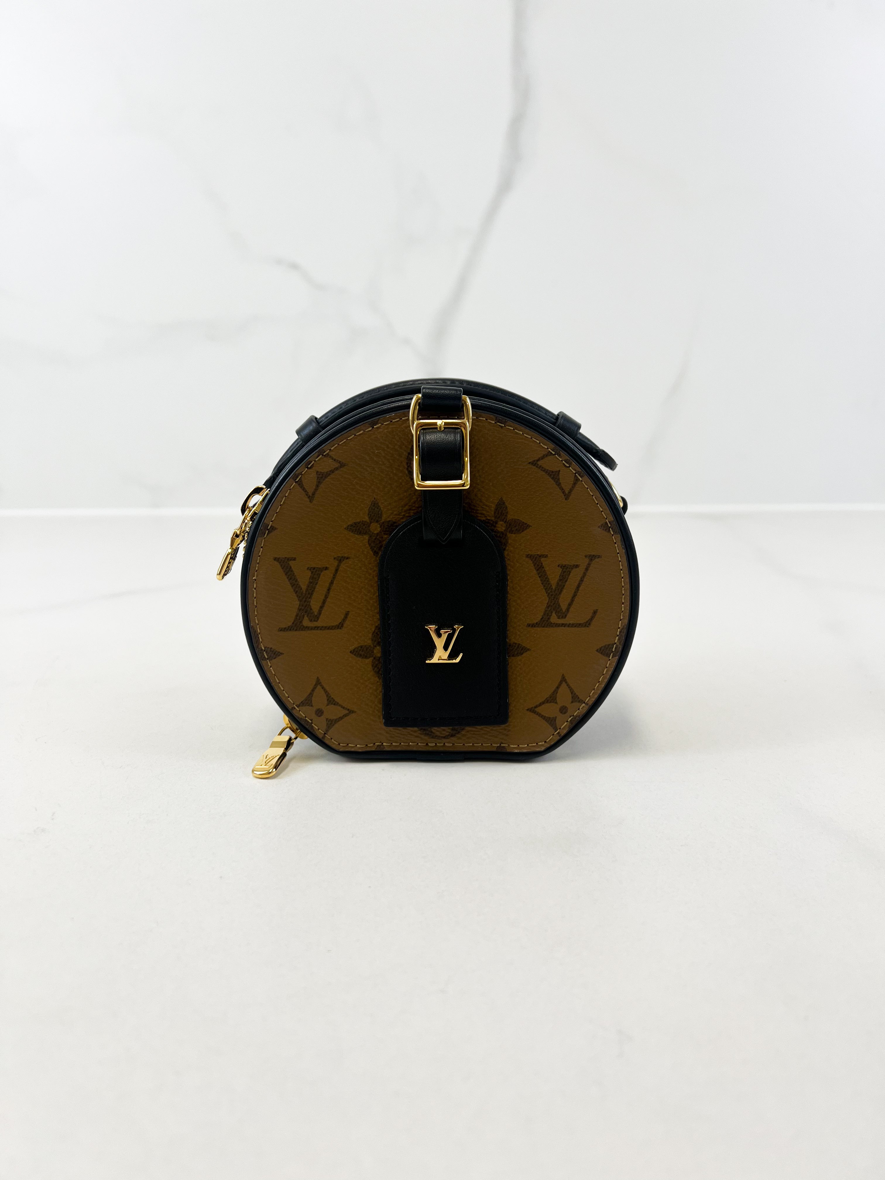 Louis Vuitton Boite Chapeau Mini in Monogram Reverse Canvas