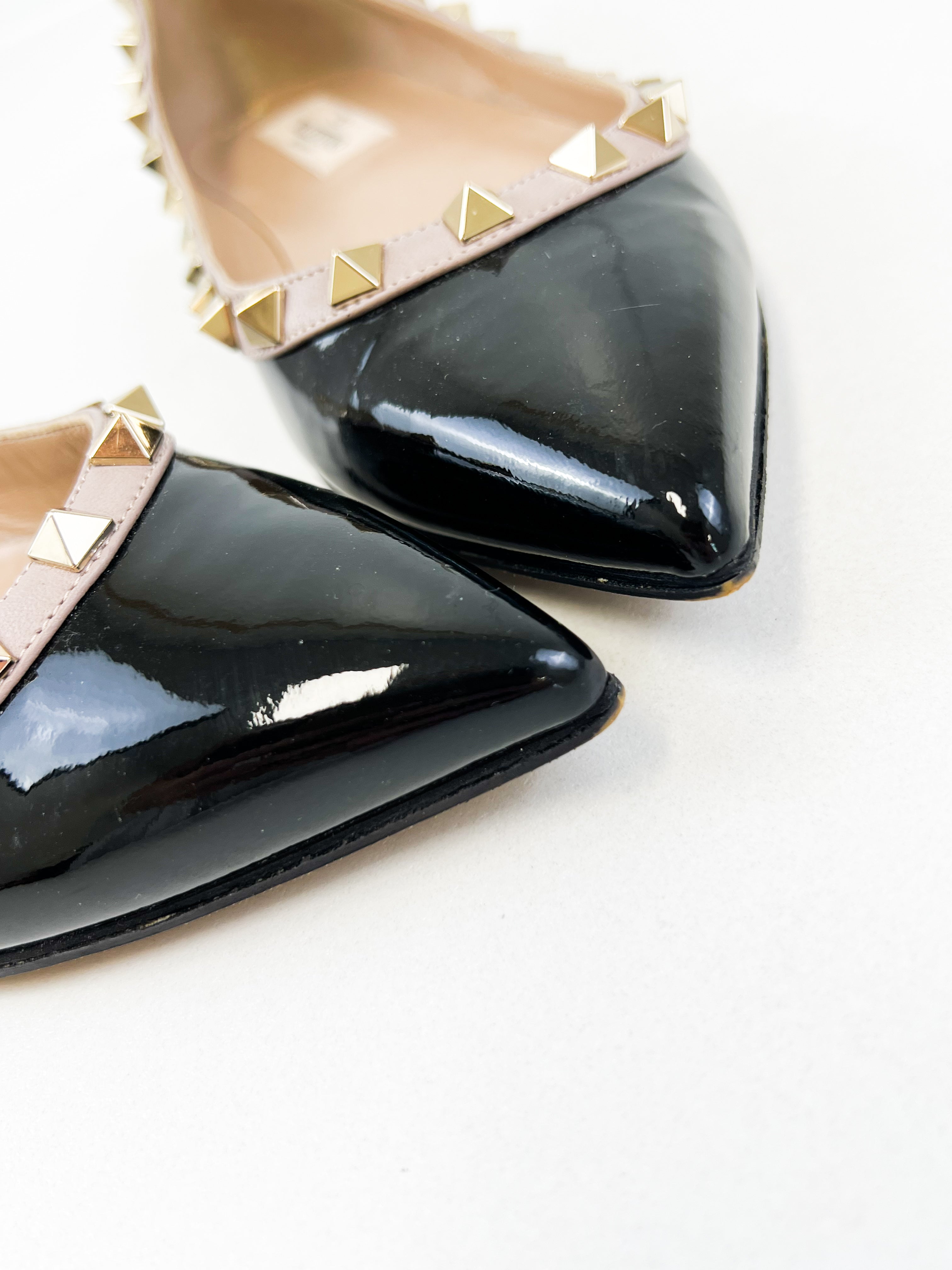 Valentino Garavani Rockstud Black Ballet Flat Size 35