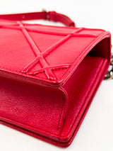 Christian Dior Red Small Diorama Shoulder Bag SHW