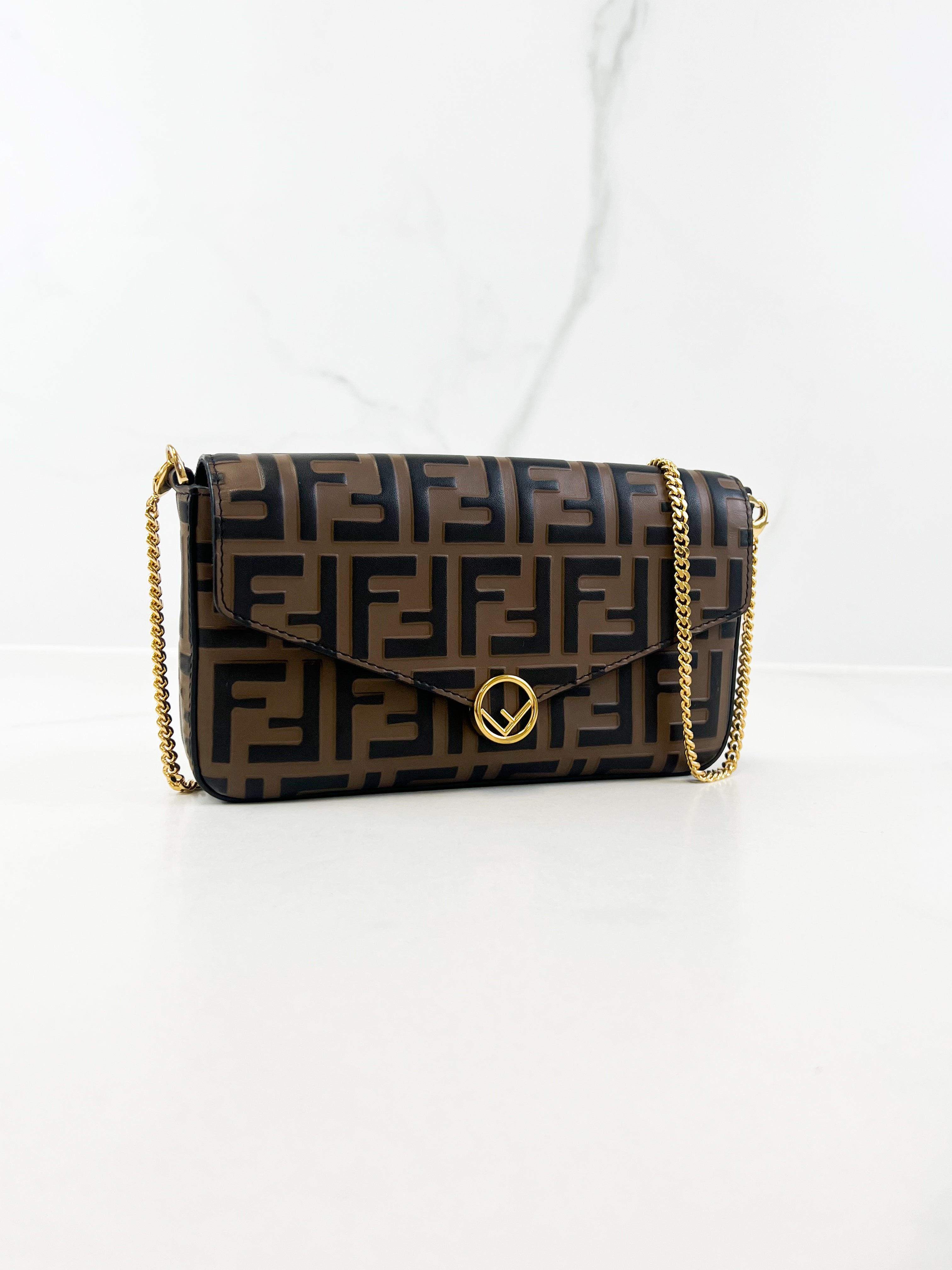 Fendi F Wallet on Chain with Pouch